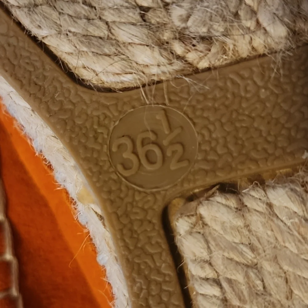 House of Harlow 1960 Callan Espadrilles Flats Burnt Orange Suede Leather Size 6